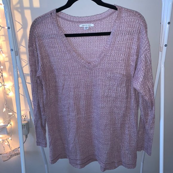 American Eagle Waffle Knit Long Sleeve Tee - Picture 3 of 6